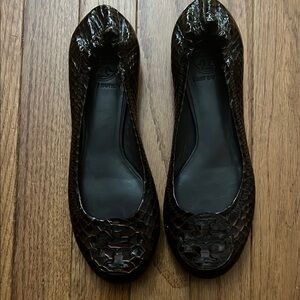 Tory Burch Brown Leather Loafers Classic Flats